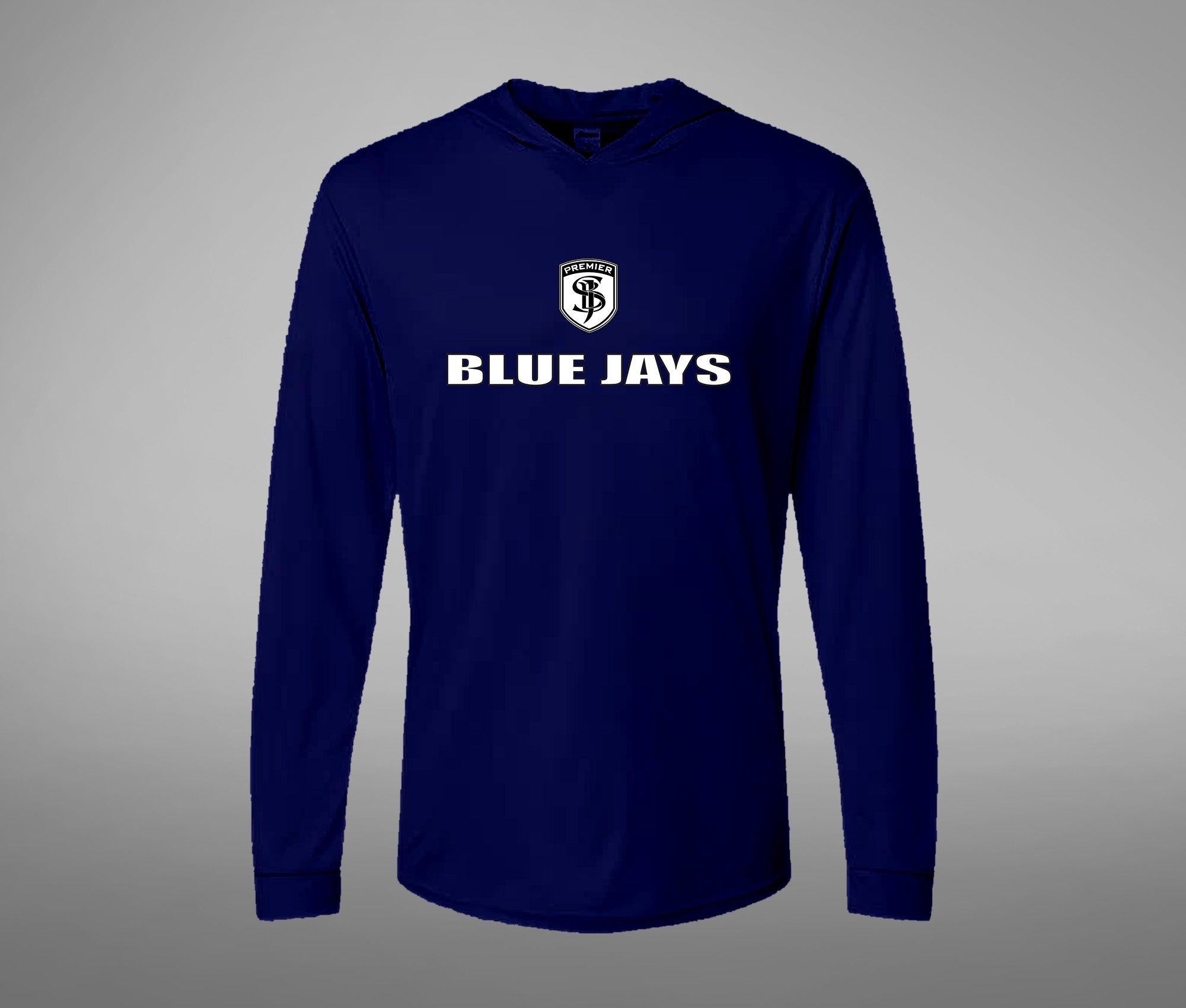 Hooded Performance Long Sleeve Tee (BLUE JAYS)