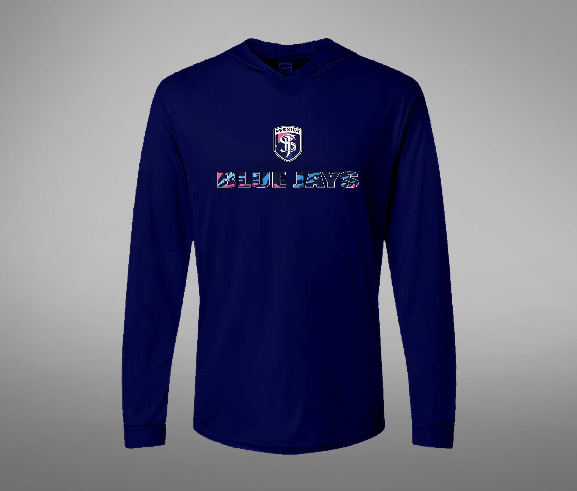 Hooded Performance Long Sleeve Tee (GIRLS BLUE JAYS)