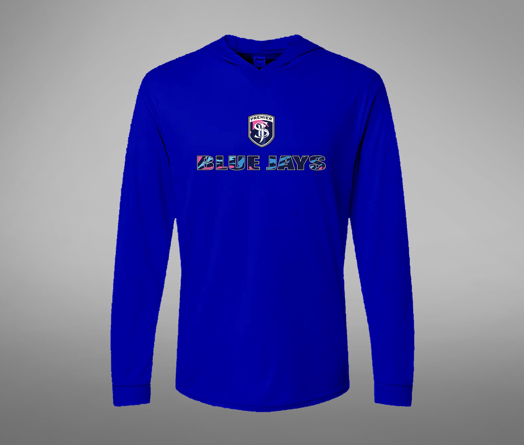 Hooded Performance Long Sleeve Tee (GIRLS BLUE JAYS)