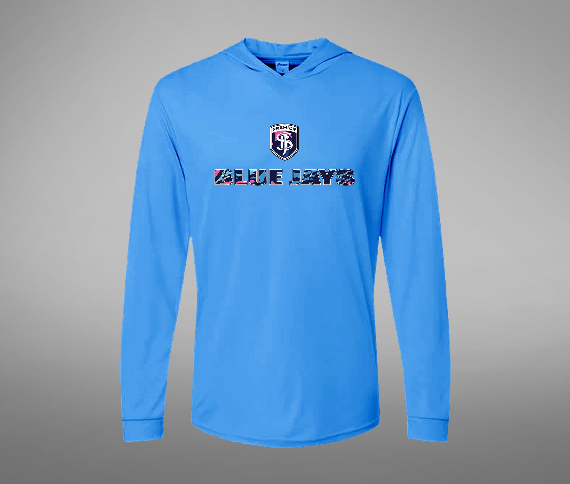 Hooded Performance Long Sleeve Tee (GIRLS BLUE JAYS)