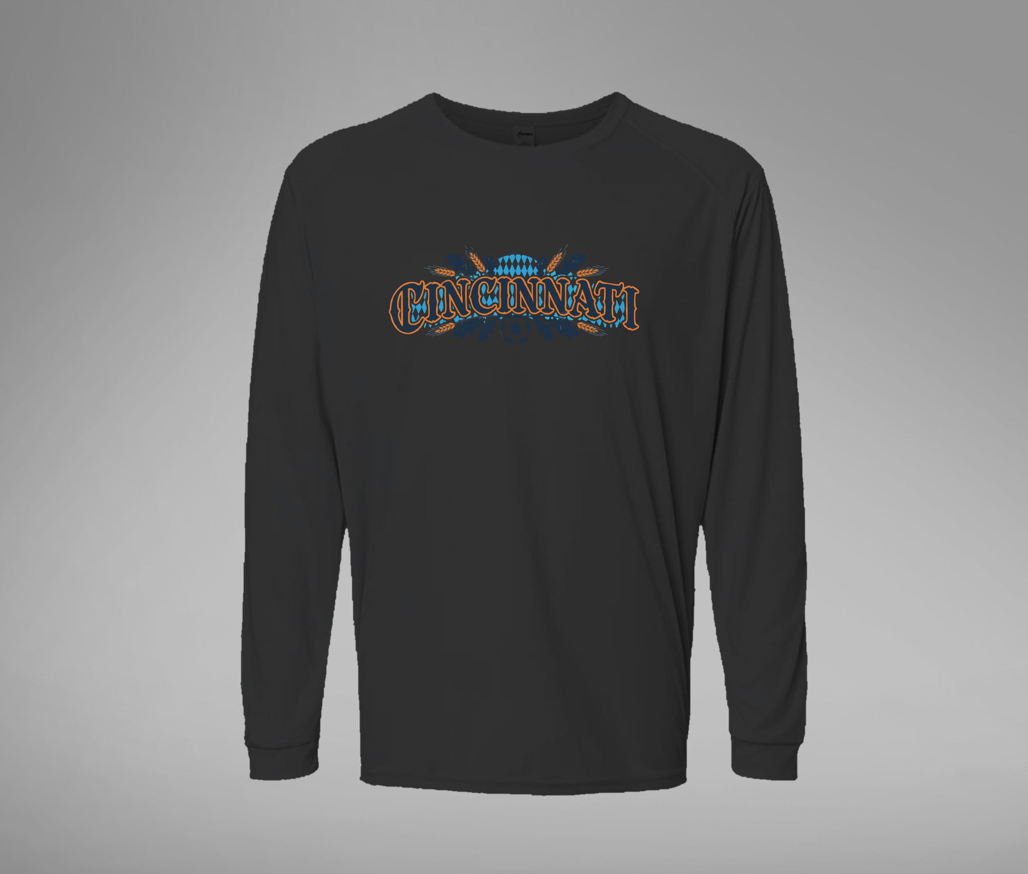 Orange and Blue Cincy Performance Long Sleeve