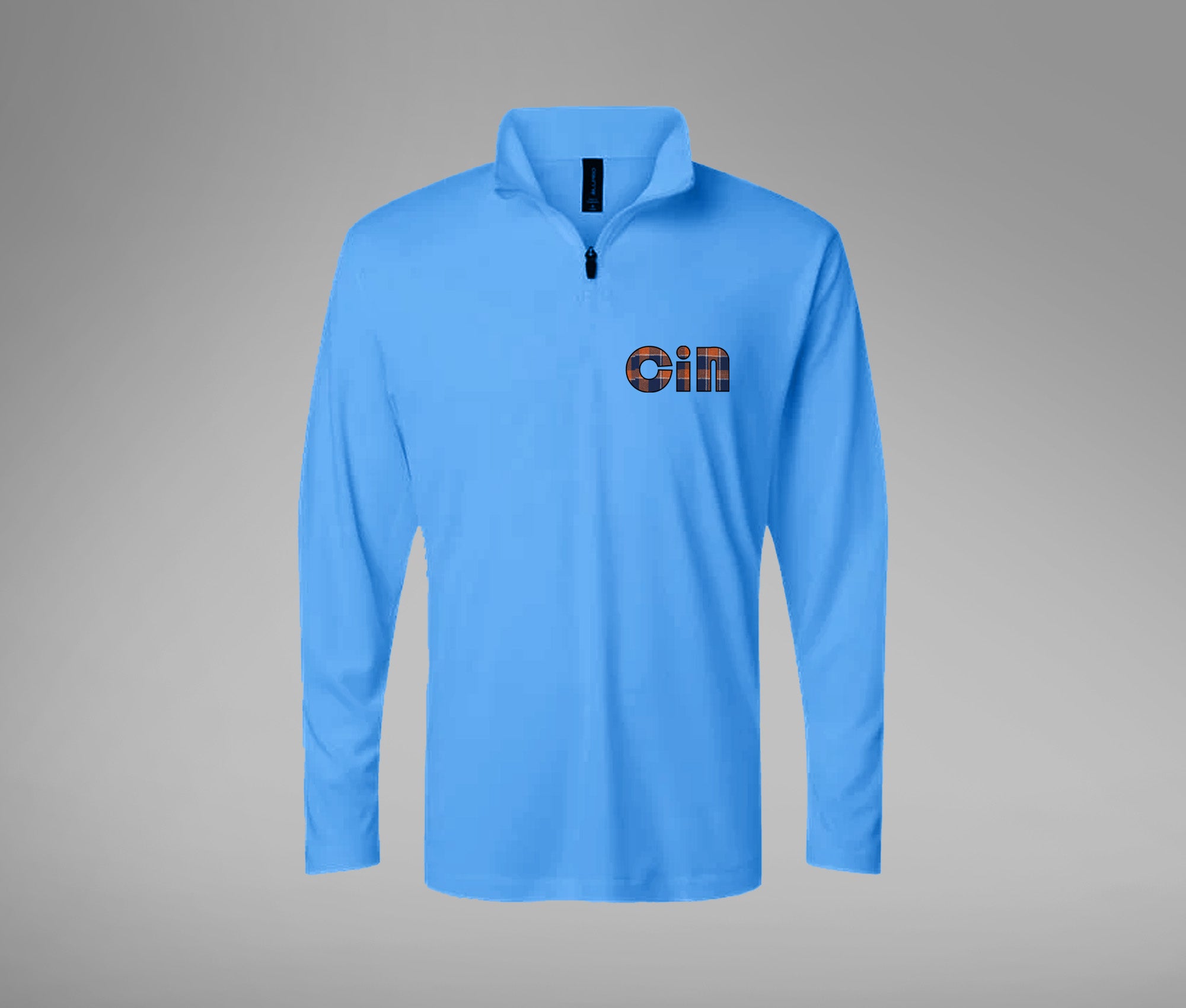 Plaid Cincy Performance Quarter Zip