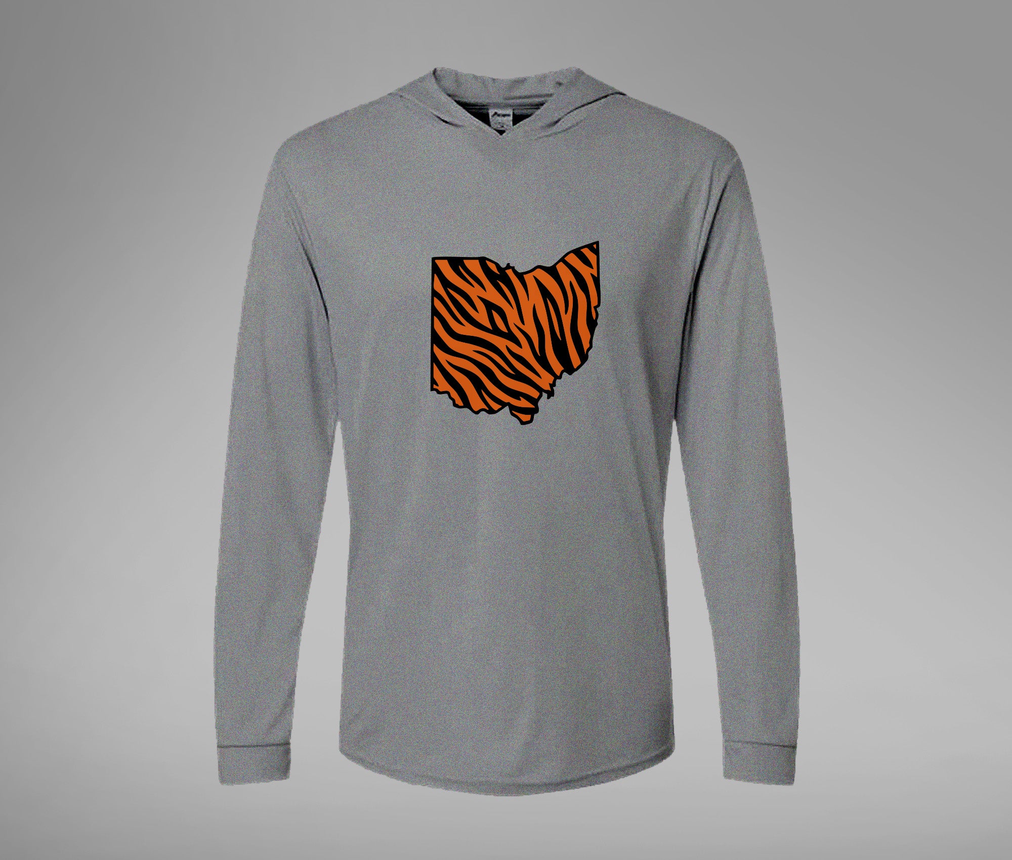 Striped Ohio Hooded Performance Long Sleeve Tee