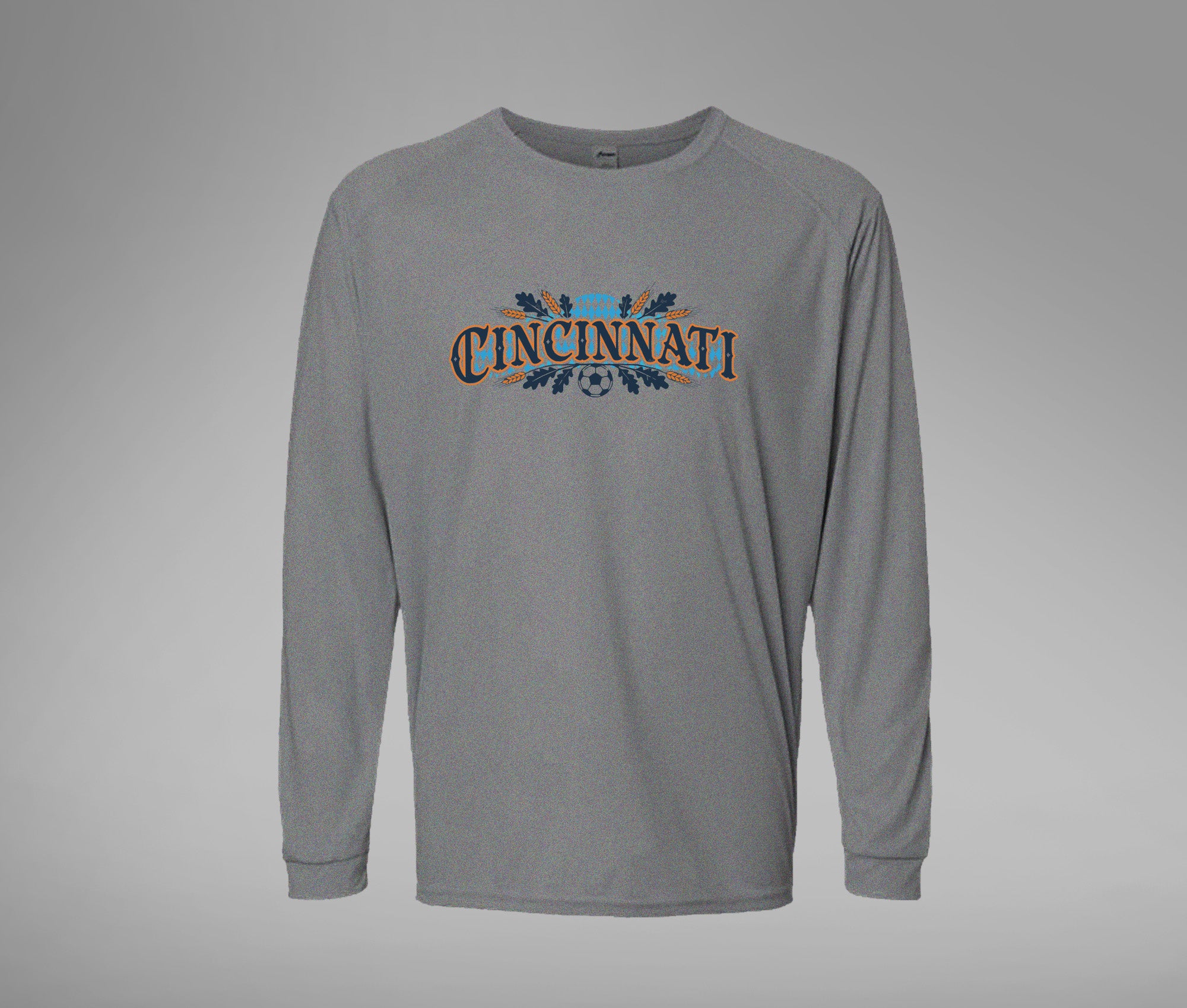 Orange and Blue Cincy Performance Long Sleeve