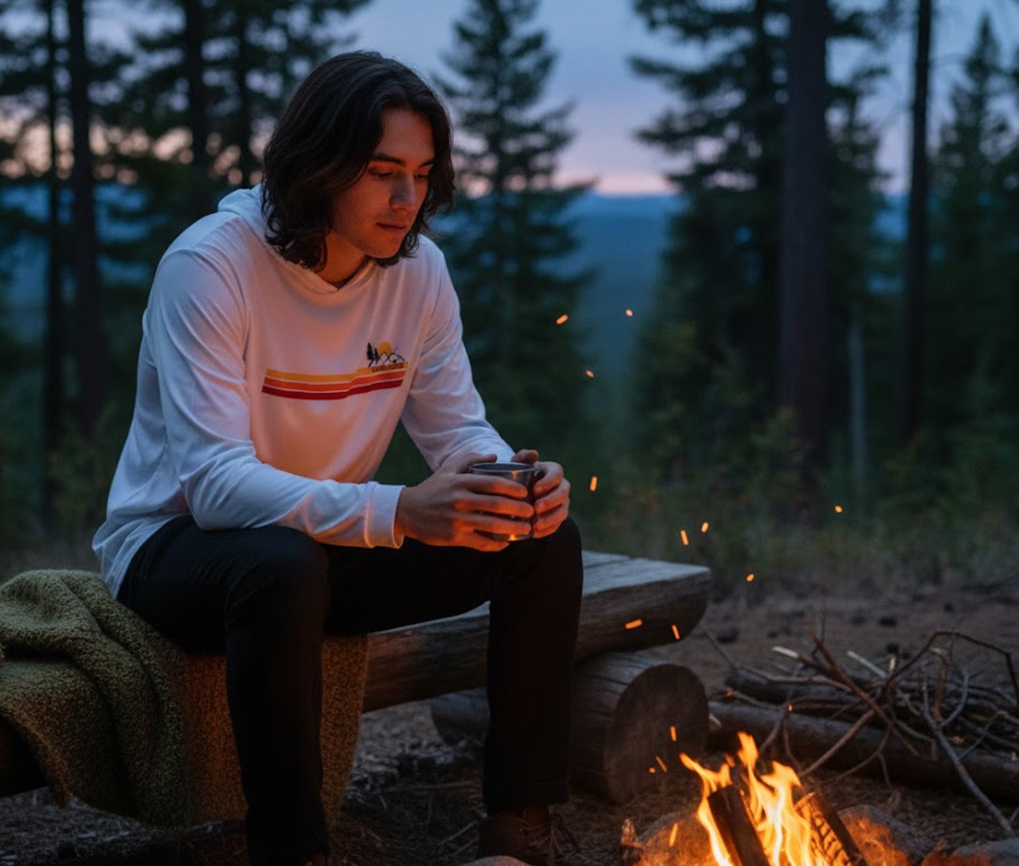 Explore More Stripes Hooded Tee