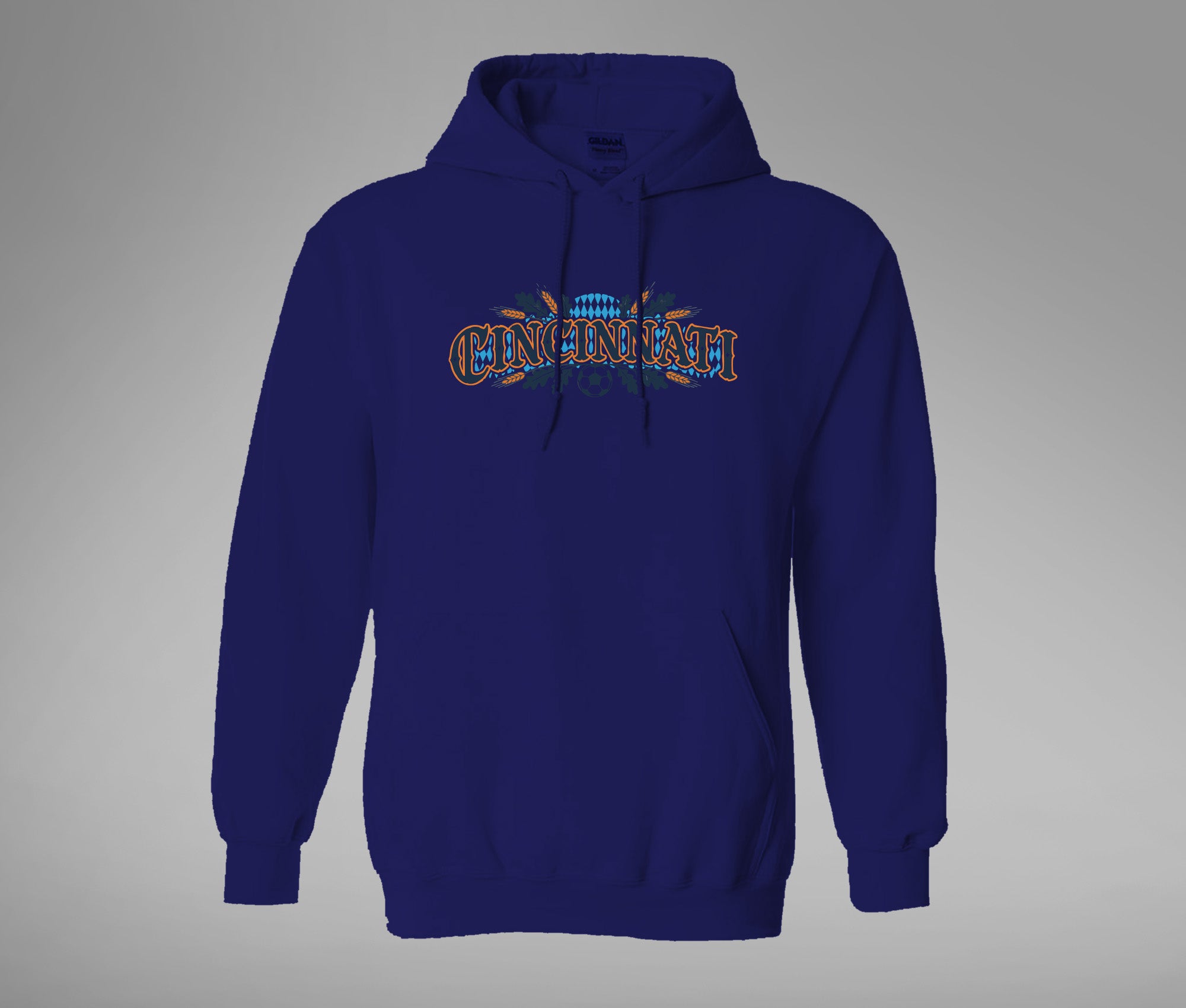 Orange and Blue Cincy Hoodie