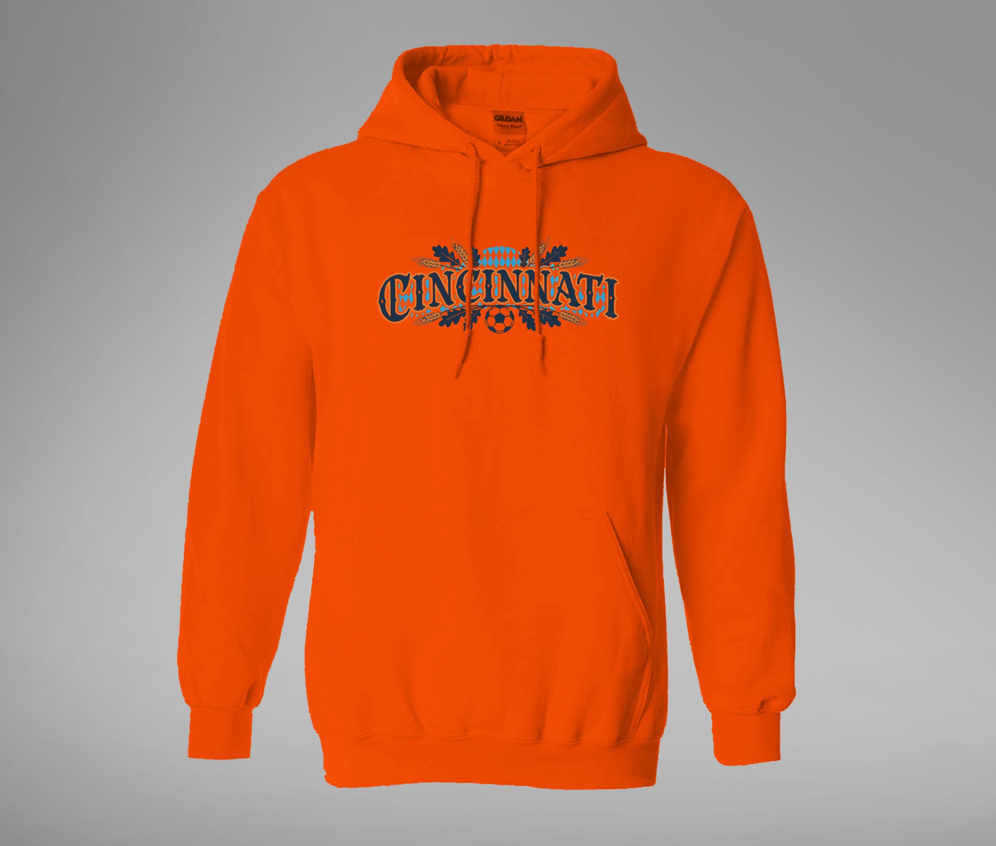 Orange and Blue Cincy Hoodie