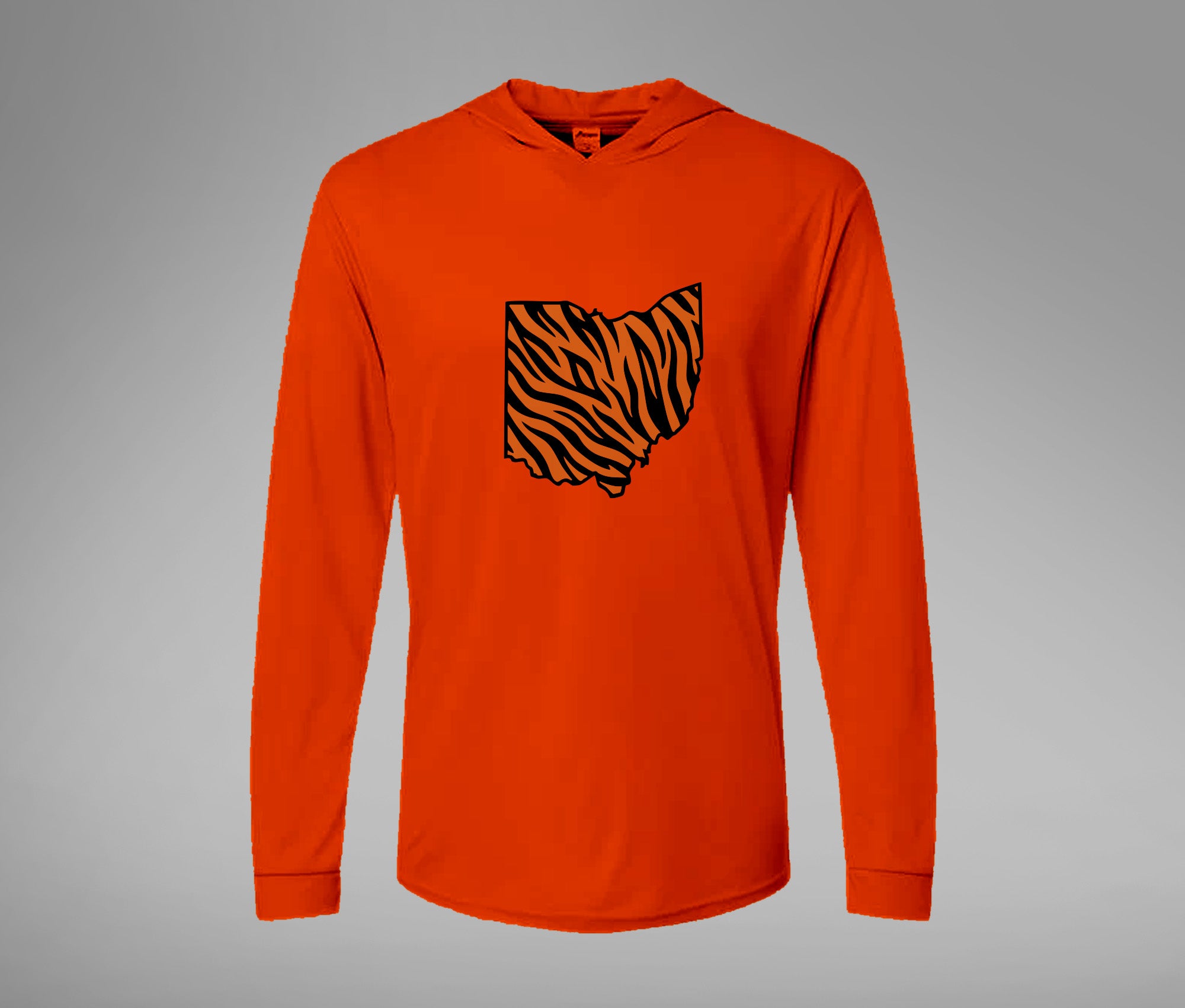 Striped Ohio Hooded Performance Long Sleeve Tee