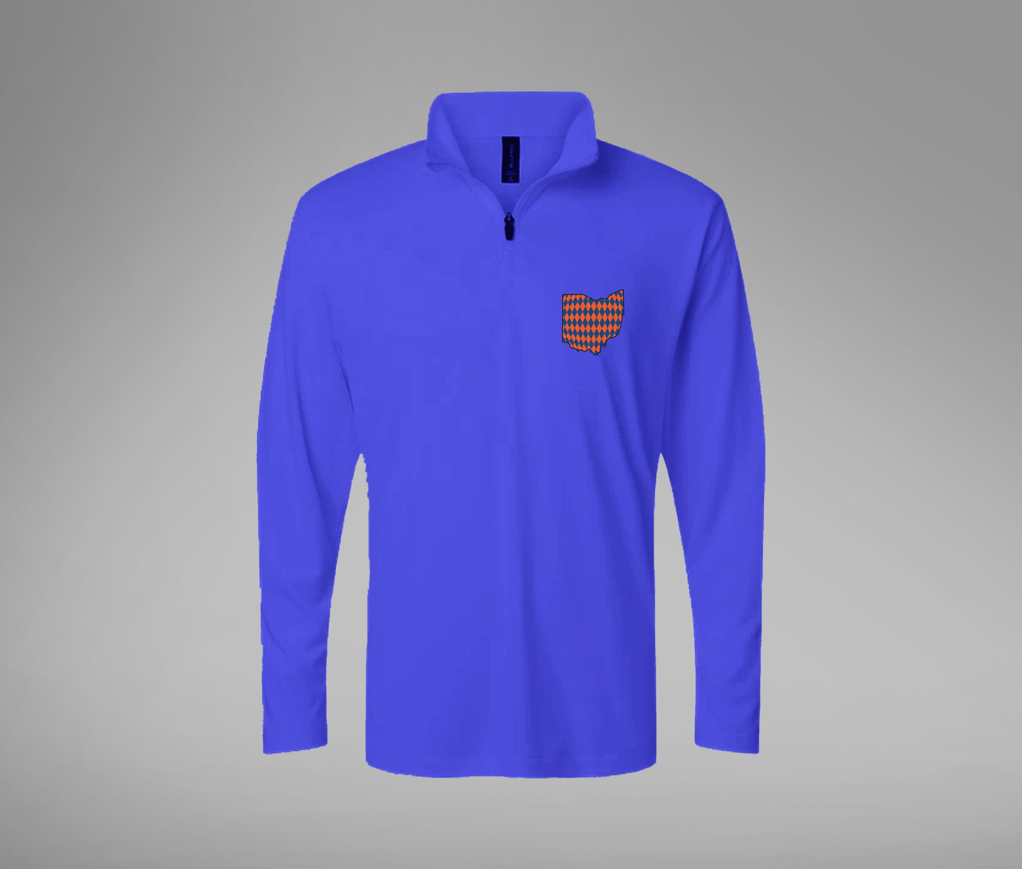 Orange and Blue Ohio Performance Quarter Zip