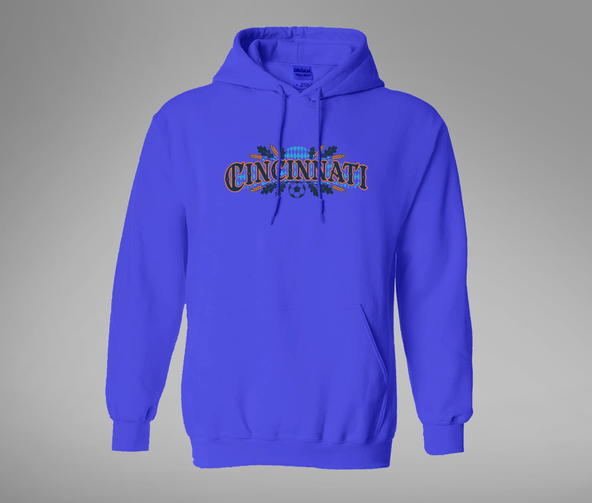 Orange and Blue Cincy Hoodie