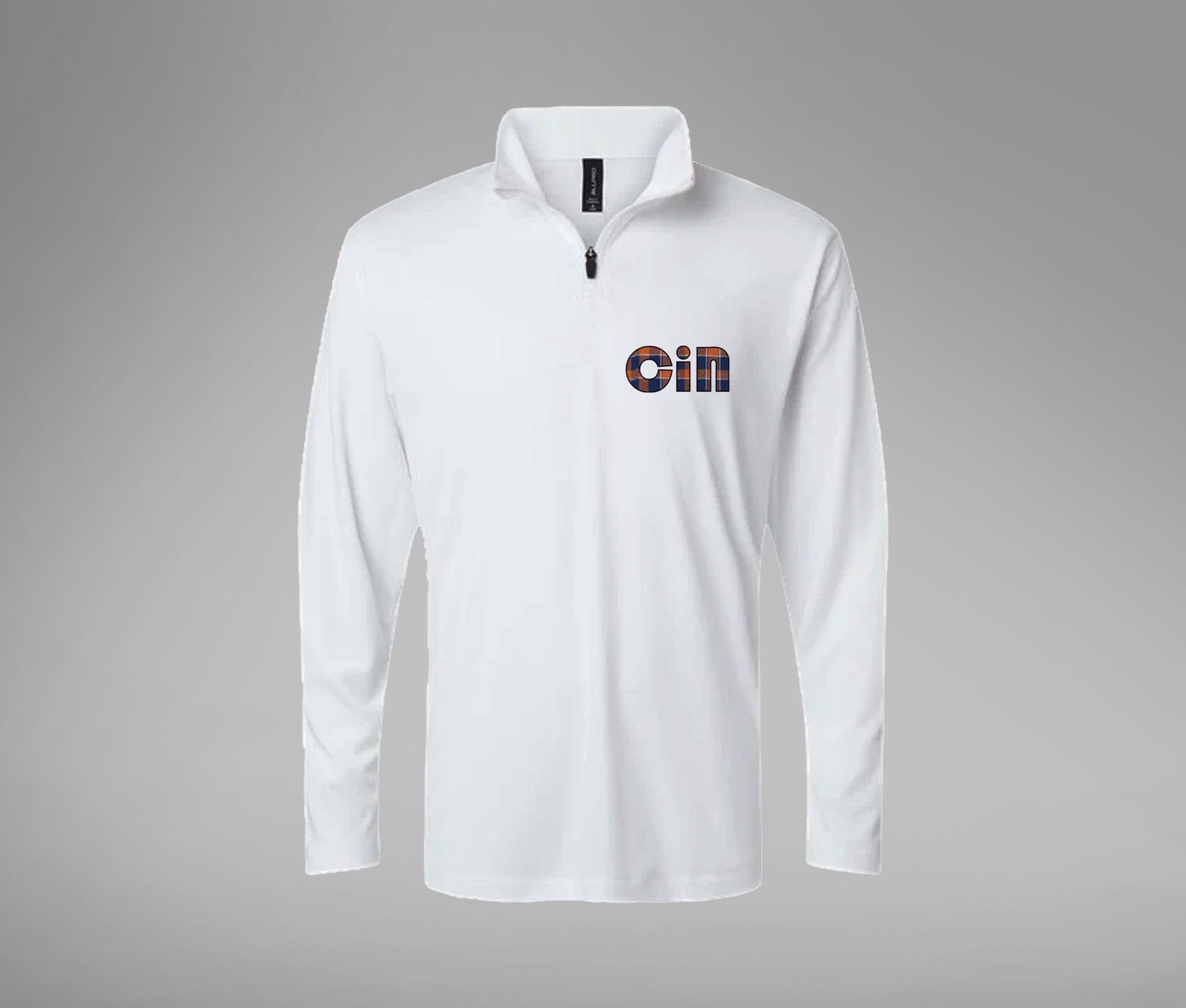 Plaid Cincy Performance Quarter Zip
