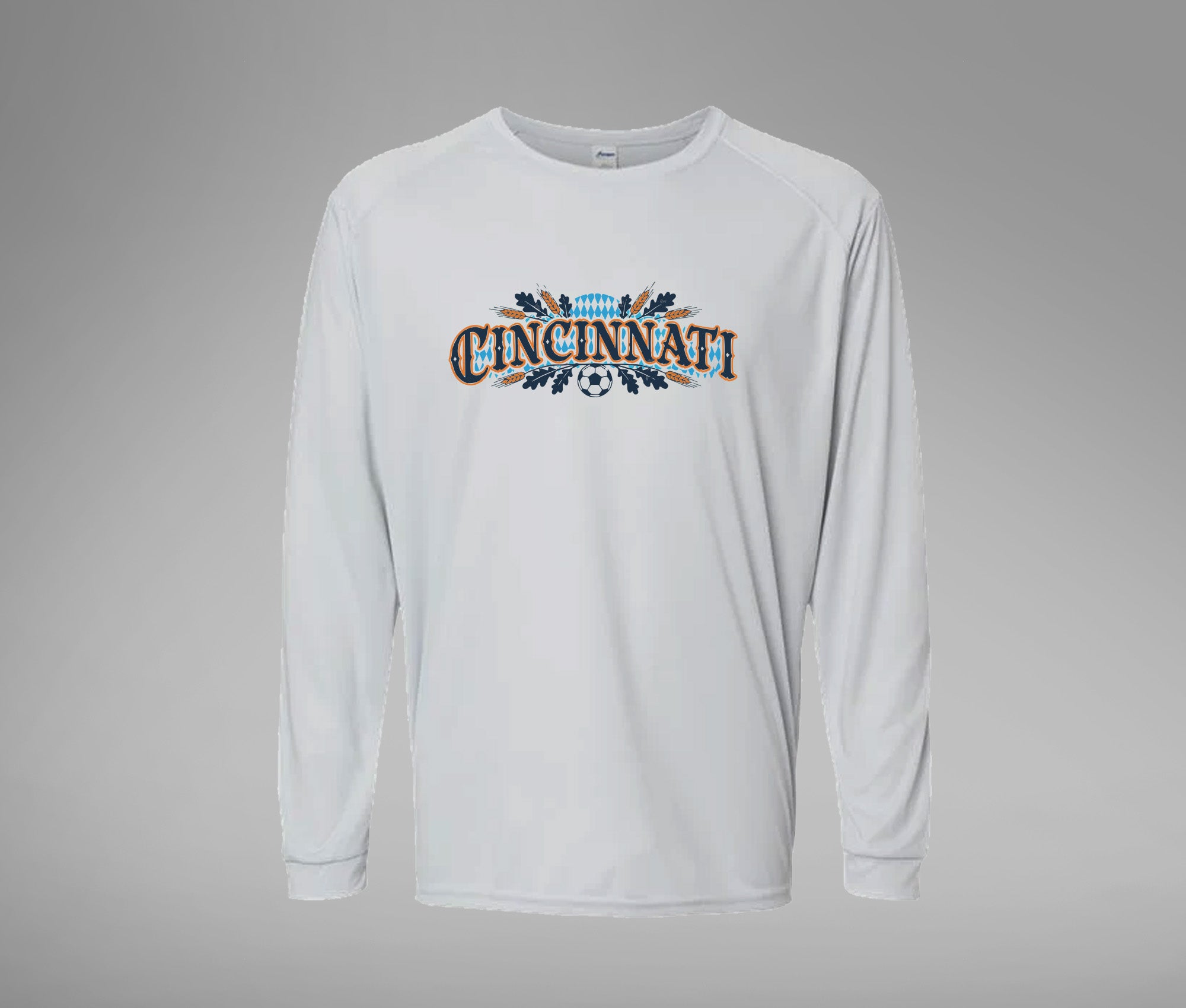 Orange and Blue Cincy Performance Long Sleeve
